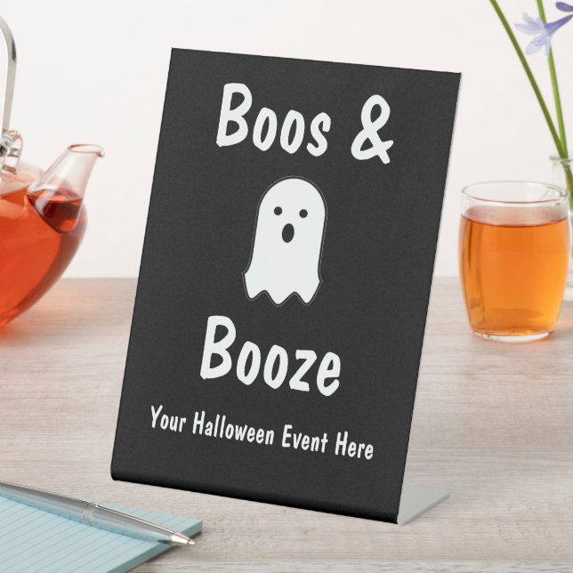 Boos und Booze Halloween Sockelschild (In Situ)