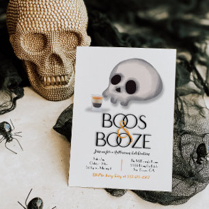 Boos und Booze Modernes Halloween-Party Einladung