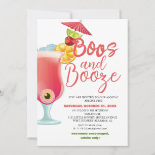 Boos und Booze Spooky Halloween Party Einladung
