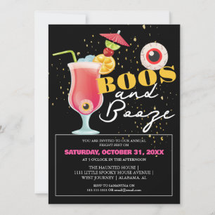 Boos und Booze spukhafte Erwachsene Halloween-Part Einladung