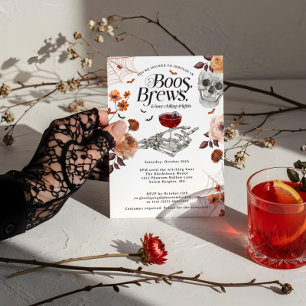 Boos und Brews Wasserfarbe Halloween Adult Party Einladung