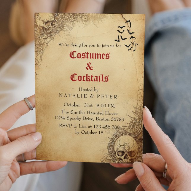 Boose and Booze I Skull Halloween-Party Einladung (Von Creator hochgeladen)