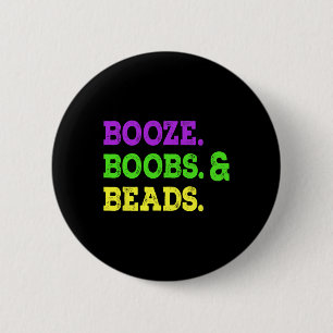 Boost Breast Beads Funny Mardi Gras Karneval Party Button