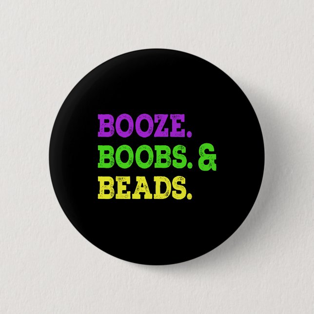 Boost Breast Beads Funny Mardi Gras Karneval Party Button (Vorderseite)