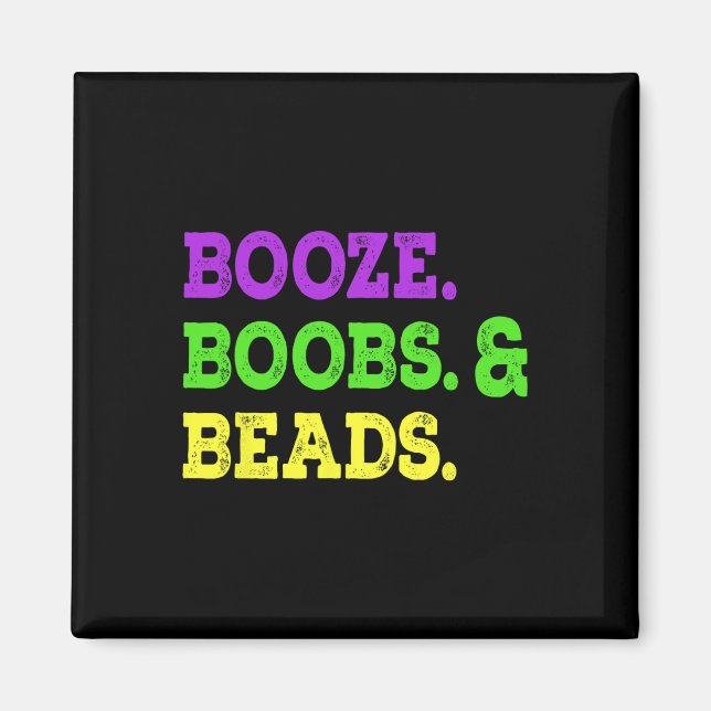 Boost Breast Beads Funny Mardi Gras Karneval Party Magnet (Vorne)