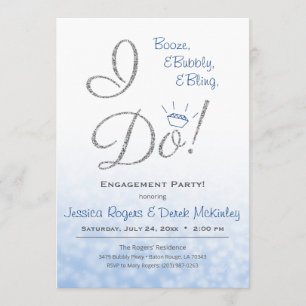 Boost, Bubble & Bling, ich tue Blue Engagement Par Einladung