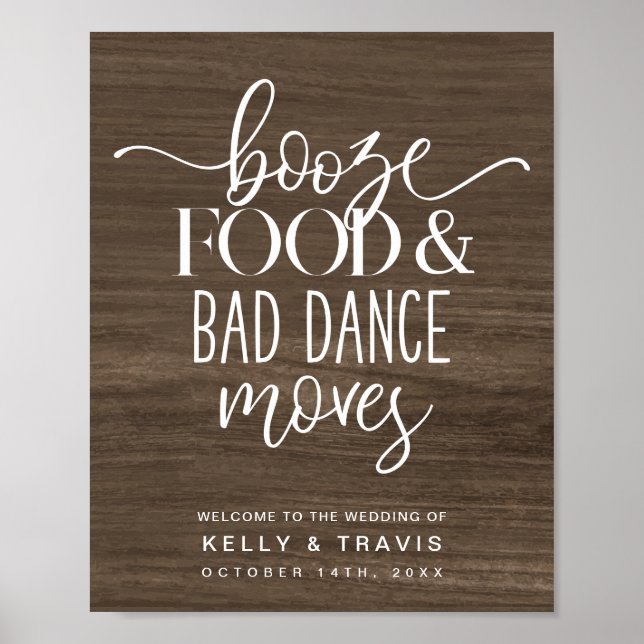 Boost Food and Bad Dance Moves Wedding Poster (Vorne)
