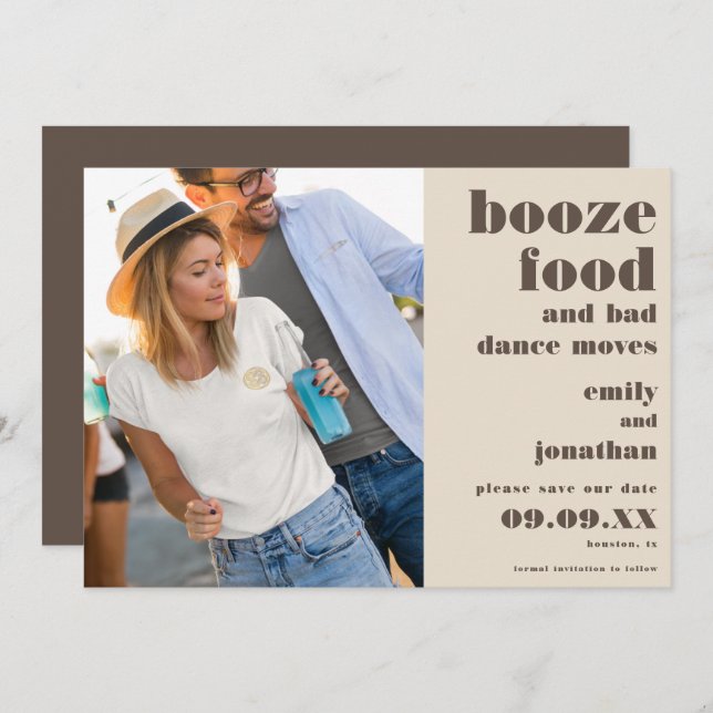 Boost Food Bad Dance Bewegt Foto Creme braun Save The Date (Vorne/Hinten)