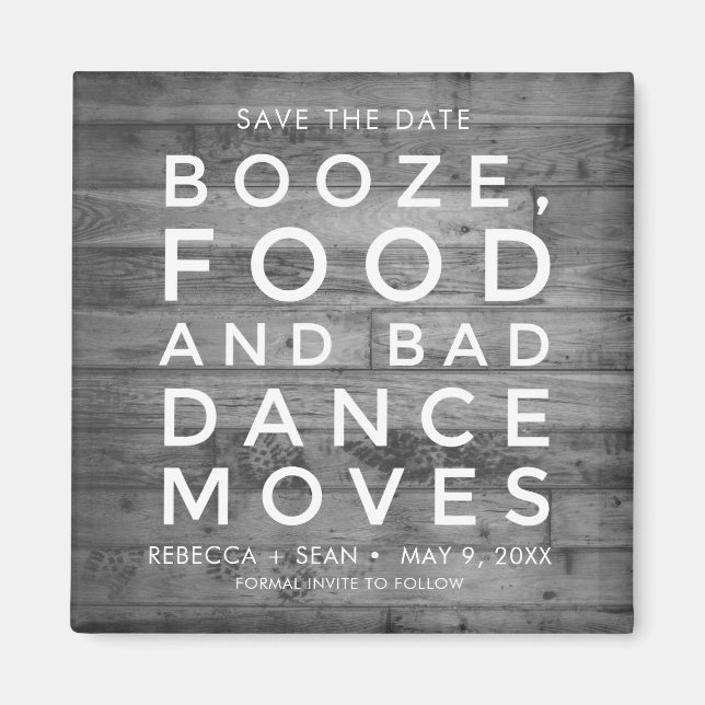 Boost Food Bad Dance bewegt rustikale Country Wedd Magnet (Vorne)