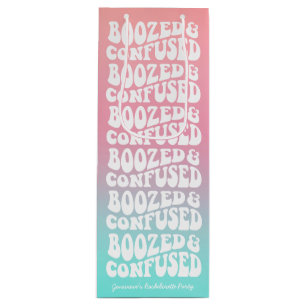 Booster Verwirrter Retro Aqua Pink Junggeselinnen- Geschenktüte Für Weinflaschen