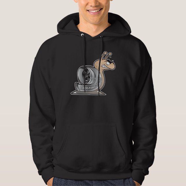 BoostingSnail LogoHoodie SCHWARZES Hoodie (Vorderseite)