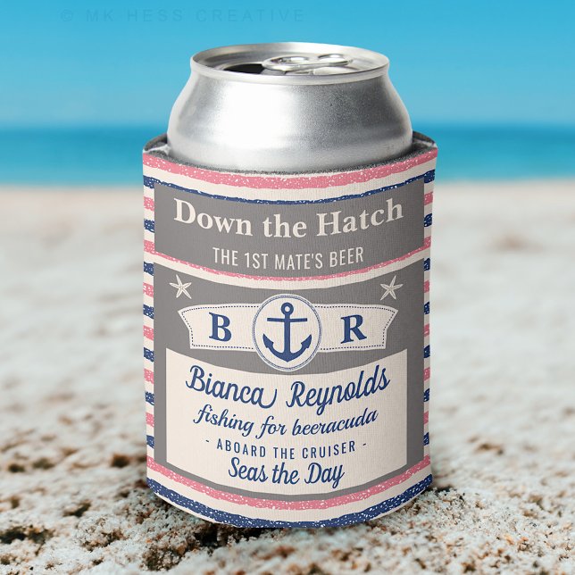 Boot 1. Mate Nautical Sailor Niedliches Bier gestr Dosenkühler (Von Creator hochgeladen)