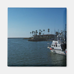 Boot am Ozeanufer-Hafen - CA Magnet
