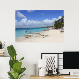 Boot am Strand Poster