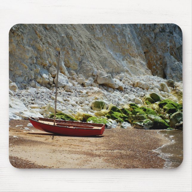 Boot am Strand von Alum Bay Mousepad (Vorne)