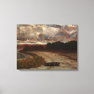 Boot am Ufer - Edward Mitchell Bannister Leinwanddruck