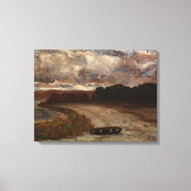 Boot an der Küste - Edward Mitchell Banister Leinwanddruck (Vorderseite)