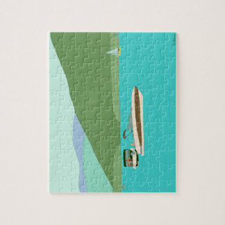 Boot auf dem George Lake Puzzle