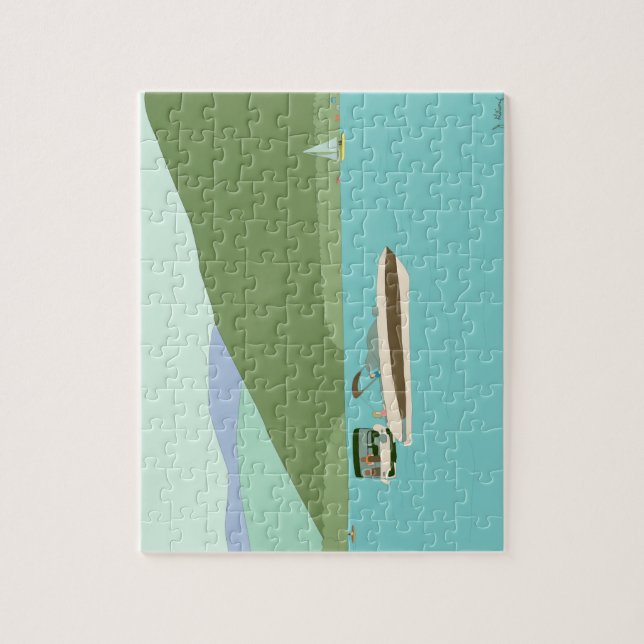 Boot auf dem George Lake Puzzle (Vertikal)