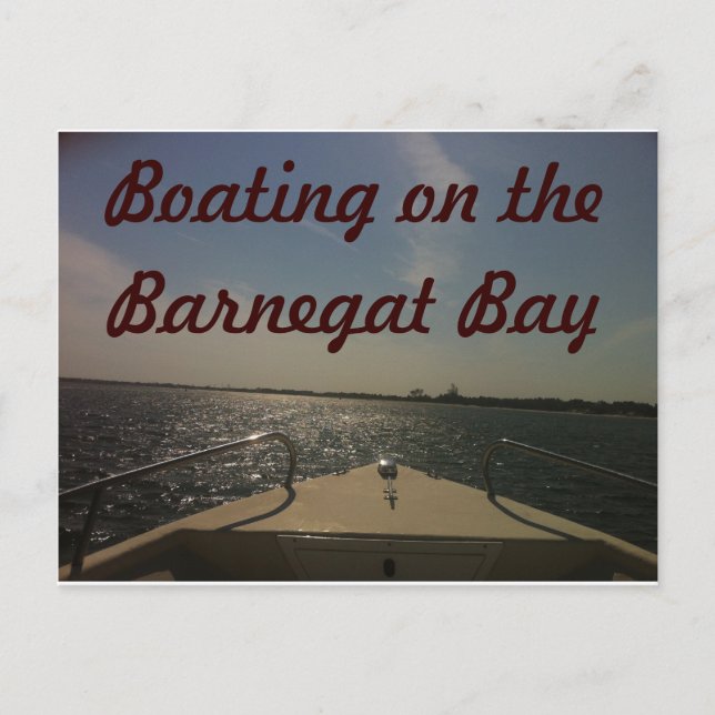 Boot auf der Bucht von Barnegat Postkarte (Vorderseite)