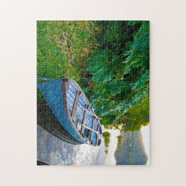 Boot auf einem See. Jig Saw Puzzle (Vertikal)