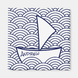 Boot auf Waves Square Magnet