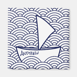 Boot auf Waves Square Magnet