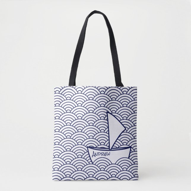 Boot auf Waves Tote Bag (Vorderseite)