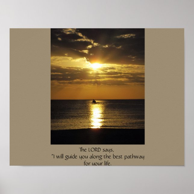 Boot bei Sonnenuntergang Poster (Vorne)