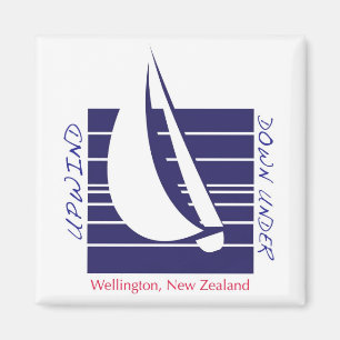 Boot blauer Square_UpDown Wellington Magnet