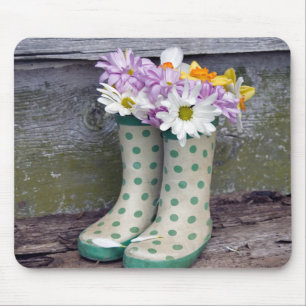 Boot Bouquet Mousepad