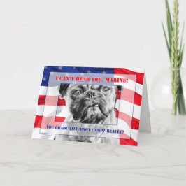 Boot Camp Graduate Funny Grumpy Mops Dog Karte