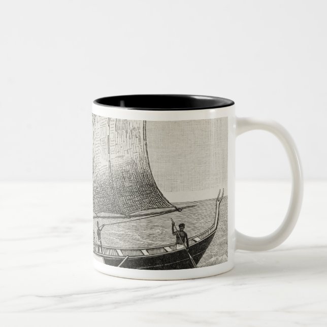 Boot der Mortlock Inseln mit Ausleger Zweifarbige Tasse (Rechts)