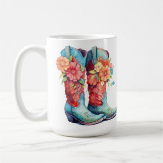 Boot Floral Design 15 oz Klassische Tasse
