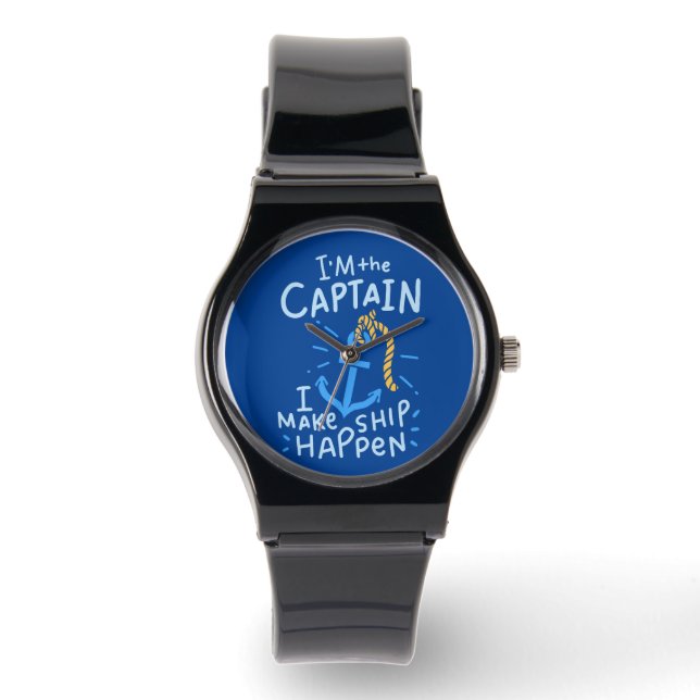 Boot - Ich bin der Kapitän Armbanduhr (Vorderseite)