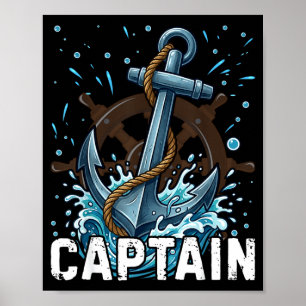 Boot ich bin der Kapitän Sommer nautischer Anker l Poster