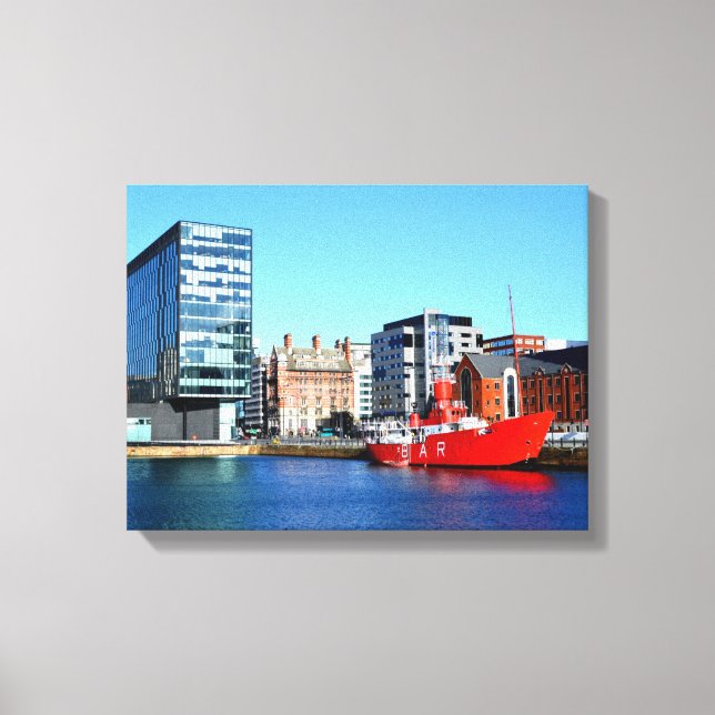 Boot im Albert Dock Leinwanddruck (Vorderseite)