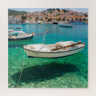 Boot im klaren Wasser Kroatien Jigsaw Puzzle