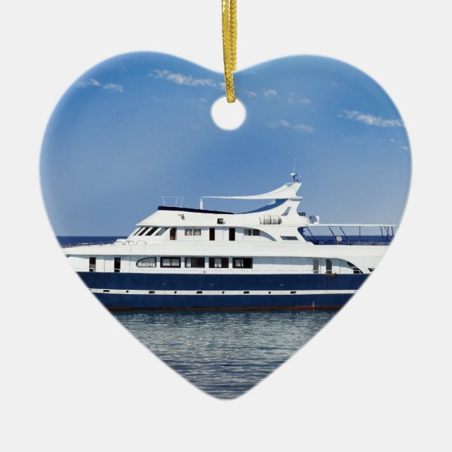 Boot im Meer Keramik Ornament (Vorne)