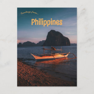 Boot in El Nido Palawan Philippinen Postkarte