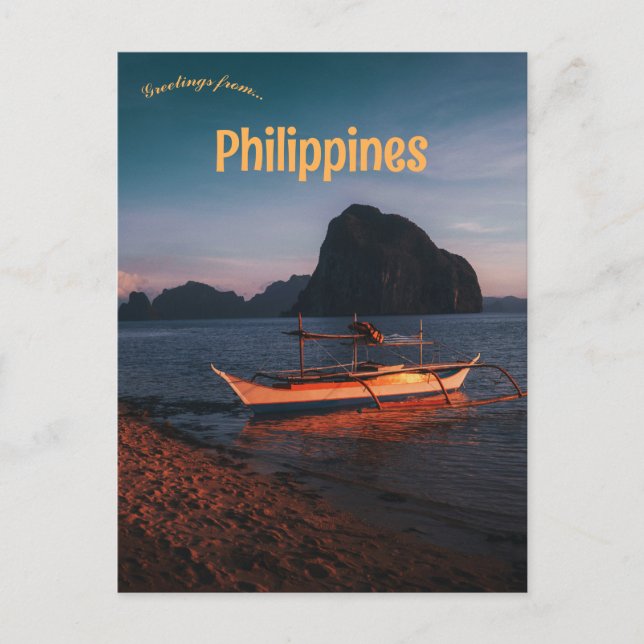 Boot in El Nido Palawan Philippinen Postkarte (Vorderseite)