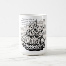 BOOT MIT QUOTE KAFFEETASSE