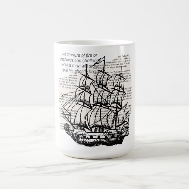 BOOT MIT QUOTE KAFFEETASSE (Mittel)