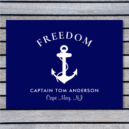 Boot Nautical Anchor Blue Captain Family Monogram Fußmatte