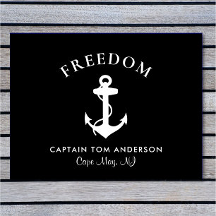 Boot Nautical Anchor Captain Black Fußmatte