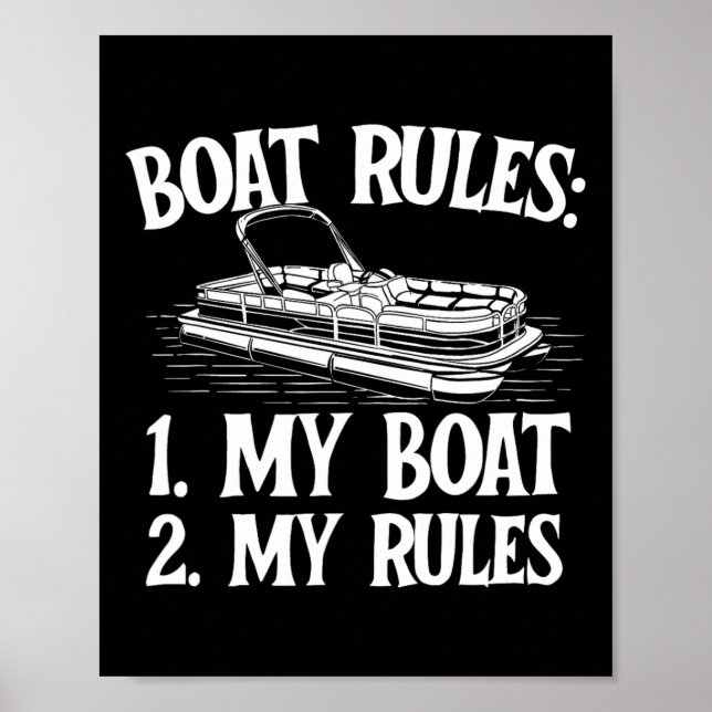 Boot Regeln - Bootfahren Segeln See Bootkapitän Mo Poster (Vorne)