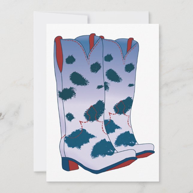 Boot Scoot Grußkarte (blau) Karte (Vorderseite)