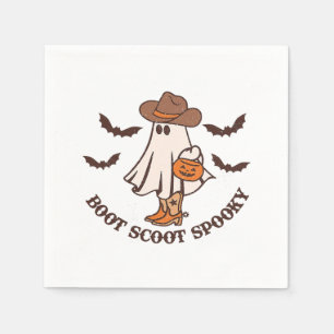 Boot Scoot Spooky Cowboy Ghost Groovy Retro Hallow Serviette