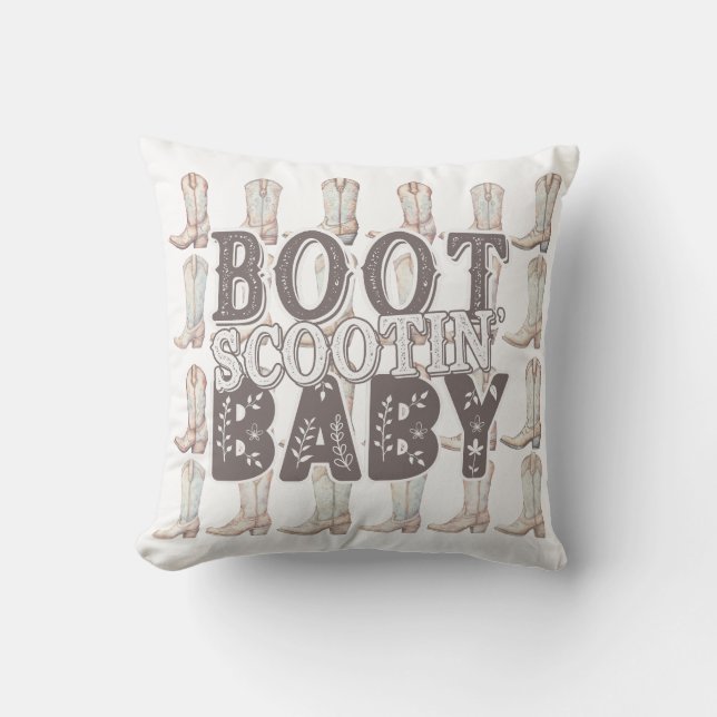 Boot Scootin' Baby - Cowboy/Cowgirl Boots Kissen (Vorderseite)