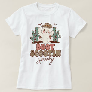 Boot Scootin Spooky Western Boo Ghost Halloween T-Shirt